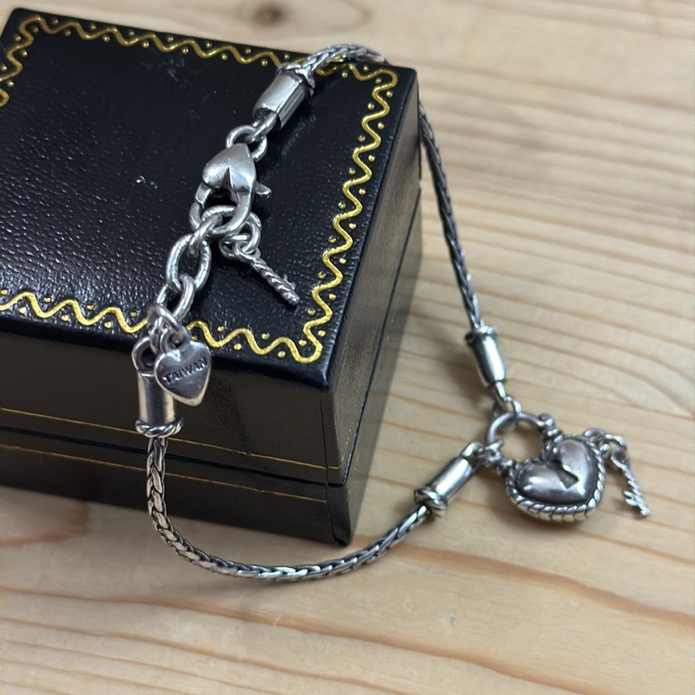 Brighton Silver Heart and Key Bracelet - Picture 3 of 5